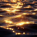 Golden Water Ripples Mural Wallpaper — Moody Abstract Design Mural Wallpaper - room preview 02