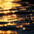 Golden Sunset Water Ripples Mural Wallpaper — Moody Abstract Design Mural Wallpaper - room preview 02