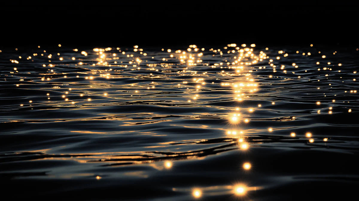 Golden Water Ripples Mural Wallpaper — Moody Abstract Design Mural Wallpaper - room preview 02