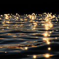 Golden Water Ripples Mural Wallpaper — Moody Abstract Design Mural Wallpaper - room preview 02