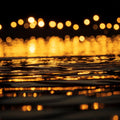Golden Bokeh Reflection Mural Wallpaper — Cinematic Night Design Mural Wallpaper - room preview 02