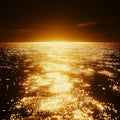 Golden Horizon Sunset Mural Wallpaper — Opulent Coastal Design Mural Wallpaper - room preview 02
