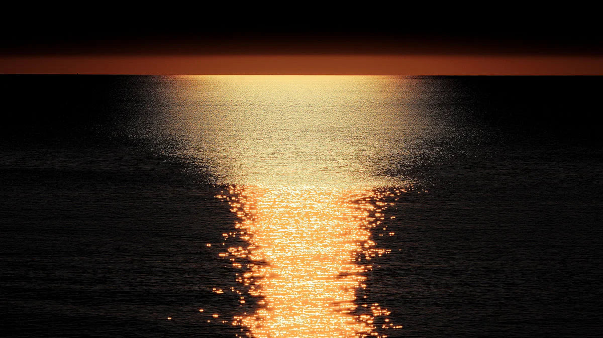 Golden Sea Sunset Mural Wallpaper — Atmospheric Coastal Decor Mural Wallpaper - room preview 02