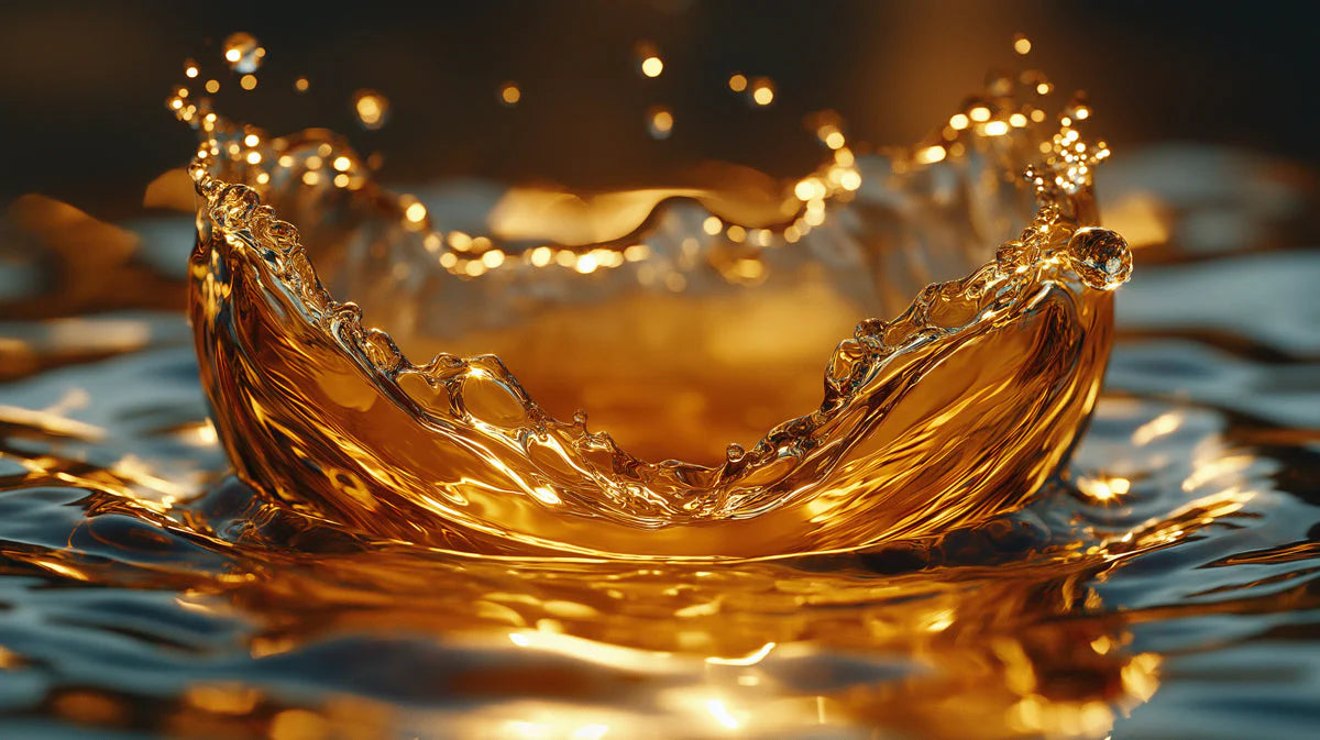 Golden Liquid Splash Mural Wallpaper — Abstract Artistic Decor Mural Wallpaper - room preview 02