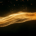 Floating Golden Light Particle Mural Wallpaper — Abstract Art Mural Wallpaper - room preview 02