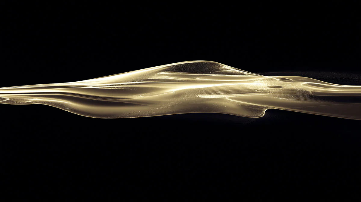 Fluid Golden Light Wave Mural Wallpaper — Modern Abstract Art Mural Wallpaper - room preview 02
