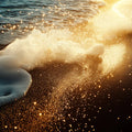 Golden Ocean Tide Mural Wallpaper — Coastal Luxury Design Mural Wallpaper - room preview 02