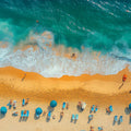 Aerial Beach Scene Mural Wallpaper — Vibrant Coastal Design Mural Wallpaper - room preview 02