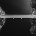 Aerial River Bridge Mural Wallpaper — Modern Monochrome Design Mural Wallpaper - room preview 02