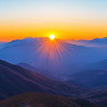 Mountain Sunrise Horizon Mural Wallpaper —Vibrant Scenic Decor Mural Wallpaper - room preview 02
