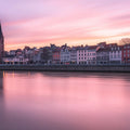 Pink Sunset European Cityscape Mural Wallpaper — Architectural Mural Mural Wallpaper - room preview 02