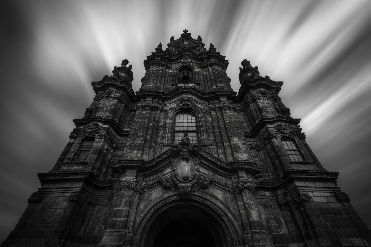 Gothic Cathedral Mural Wallpaper —Monochromatic Architectural Art Mural Wallpaper - room preview 02