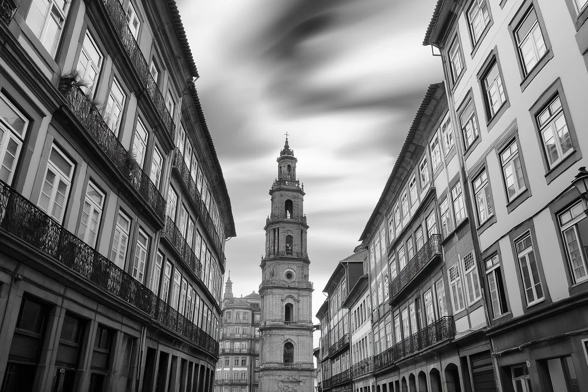 European Architecture City Mural Wallpaper — Monochromatic Tower Mural Wallpaper - room preview 02