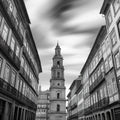 European Architecture City Mural Wallpaper — Monochromatic Tower Mural Wallpaper - room preview 02
