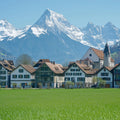 Alpine Village Mountain Landscape Mural Wallpaper - room preview 02