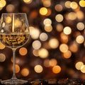 Golden Bokeh Wine Glass Mural Wallpaper — Festive Modern Decor Mural Wallpaper - room preview 02