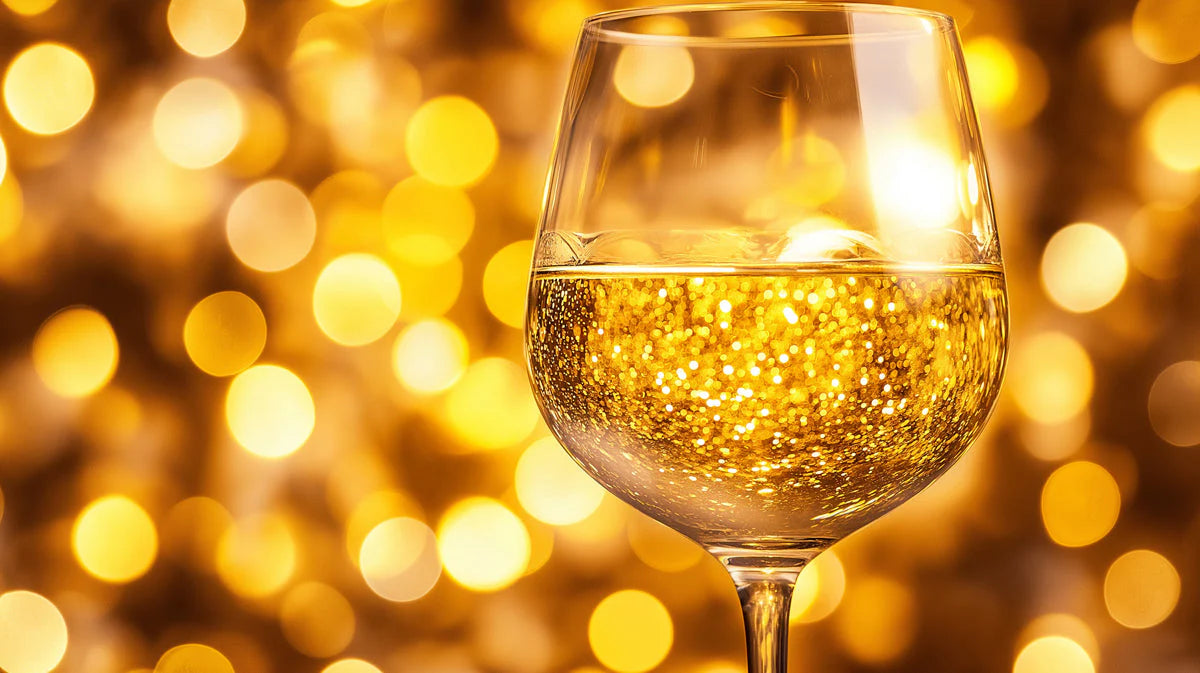 Golden Bokeh Wine Glass Mural Wallpaper — Opulent Wall Decor Mural Wallpaper - room preview 02