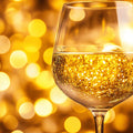 Golden Bokeh Wine Glass Mural Wallpaper — Opulent Wall Decor Mural Wallpaper - room preview 02