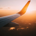 Airplane Wing at Sunset Mural Wallpaper — Warm Horizon Design Mural Wallpaper - room preview 02