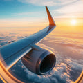 Airplane Wing at Sunset Sky Mural Wallpaper — Dreamy Travel Mural Wallpaper - room preview 02