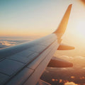 Golden Hour Airplane Wing Mural Wallpaper —Modern Aerial View Mural Wallpaper - room preview 02