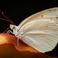 White Butterfly Macro Mural Wallpaper — High Contrast Nature Mural Wallpaper - room preview 02
