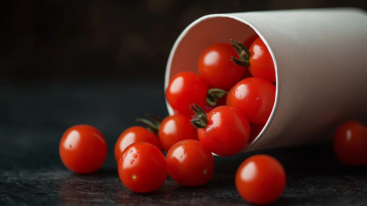 Overflowing Tomato Mural Wallpaper —Modern Food Art Decor Mural Wallpaper - room preview 02