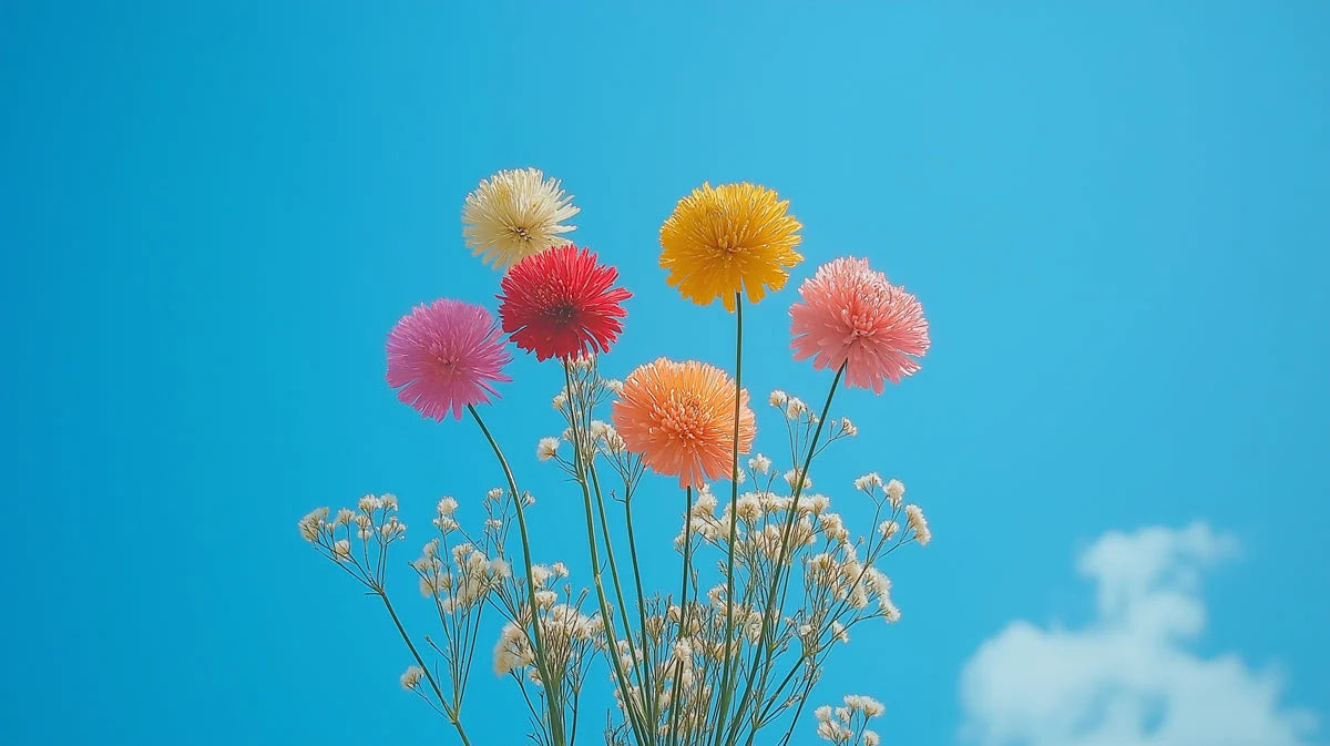 Vibrant Spring Bloom Mural Wallpaper — Cheerful Floral Design Mural Wallpaper - room preview 02