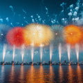 Vibrant Night Fireworks Mural Wallpaper — Energetic Urban Scene Mural Wallpaper - room preview 02