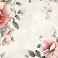 Blush Floral Mural Wallpaper with Soft Botanical Motifs Mural Wallpaper - room preview 02
