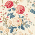Vintage Botanical Floral Mural Wallpaper — Traditional Rose Pattern Mural Wallpaper - room preview 02