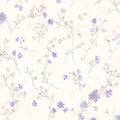 Lavender Meadow Floral Mural Wallpaper — Soft Botanical Design Mural Wallpaper - room preview 02
