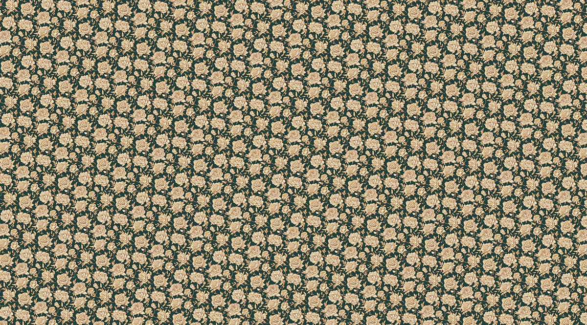 Golden Floral Bloom Mural Wallpaper — Rich Botanical Tapestry Mural Wallpaper - room preview 02