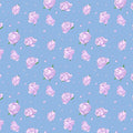 Pastel Peony Floral Mural Wallpaper — Soft Blue Botanical Art Mural Wallpaper - room preview 02
