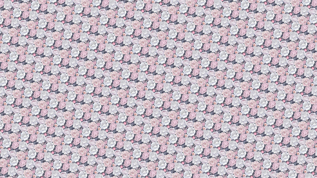 Dense Rose Bloom Mural Wallpaper — Soft Pastel Floral Pattern Mural Wallpaper - room preview 02