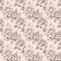 Vintage Peony Sketch Mural Wallpaper — Soft Blush and Charcoal Mural Wallpaper - room preview 02