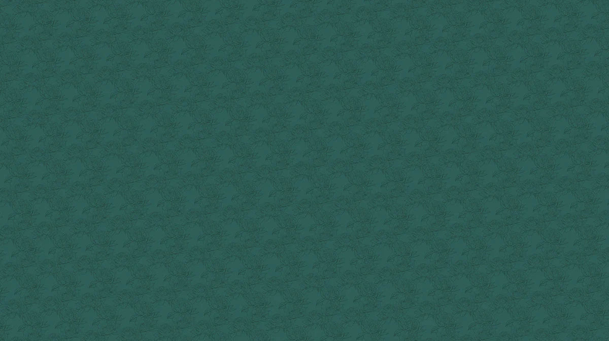 Deep Emerald Rose Sketch Mural Wallpaper — Minimalist Floral Mural Wallpaper - room preview 02