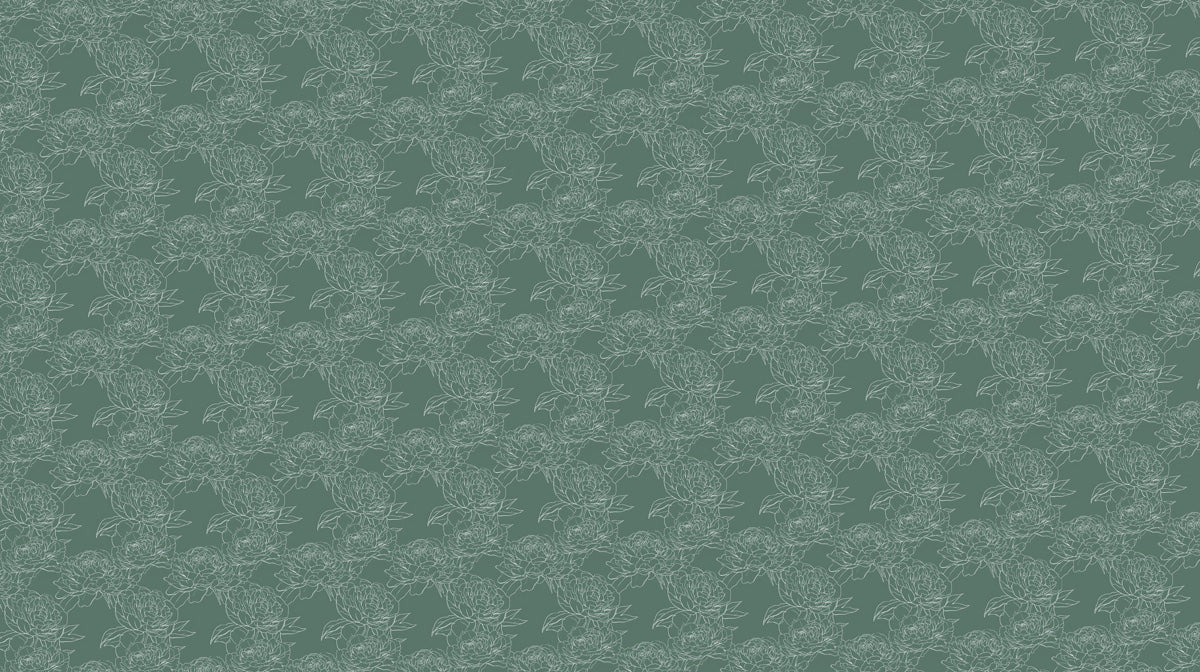 Minimalist Botanical Sketch Mural Wallpaper —Sage Green Floral Mural Wallpaper - room preview 02