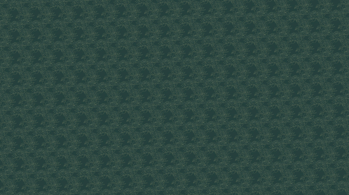 Minimalist Botanical Sketch Mural Wallpaper —Deep Green Flora Mural Wallpaper - room preview 02