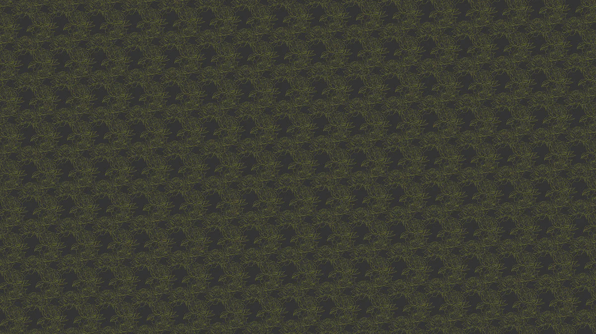 Minimalist Floral Sketch Mural Wallpaper — Charcoal and Ochre Mural Wallpaper - room preview 02