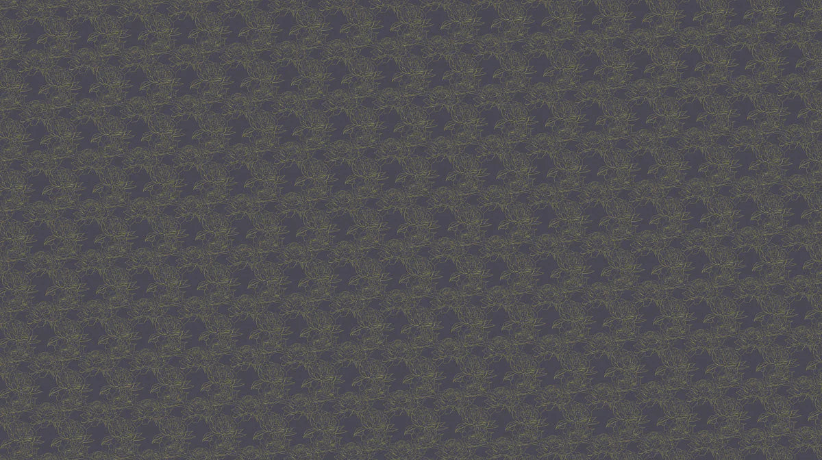 Minimalist Peony Outline Mural Wallpaper — Charcoal and Ochre Mural Wallpaper - room preview 02
