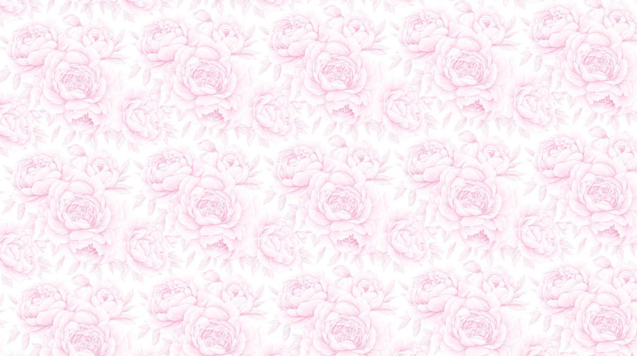 Painted Mural Wallpaper – Illustration Wall Mural – Blush Peony Sketch — Romantic Floral Illustration printable artwork