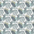 Abstract Foliage Mural Wallpaper — Soft Blue and Sage Botanic Mural Wallpaper - room preview 02