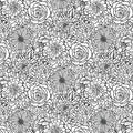 Monochrome Floral Line Art Mural Wallpaper — Modern Botanical Mural Wallpaper - room preview 02