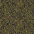Gilded Floral Line Art Mural Wallpaper — Dark Botanical Design Mural Wallpaper - room preview 02