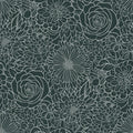 Midnight Floral Line Art Mural Wallpaper — Moody Botanical Style Mural Wallpaper - room preview 02