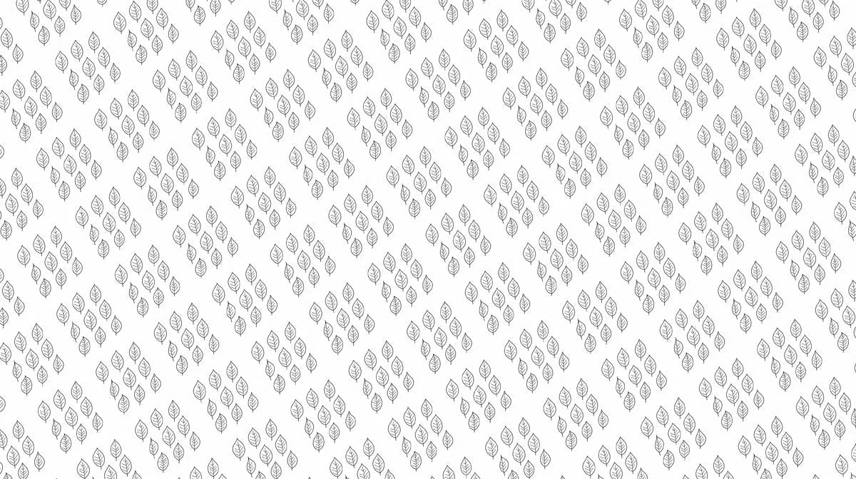 Minimalist Leaf Line Art Mural Wallpaper — Monochrome Scandi Style Mural Wallpaper - room preview 02