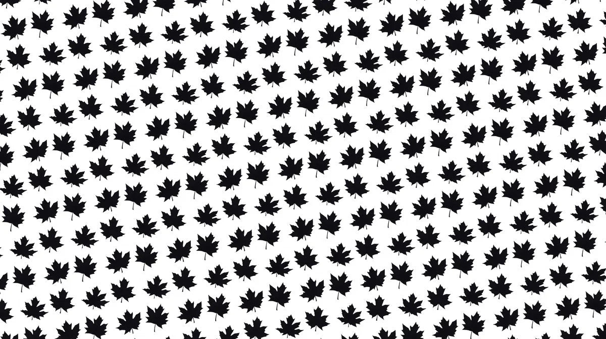 Black Maple Leaf Graphic Mural Wallpaper — Modern Minimalist Style Mural Wallpaper - room preview 02