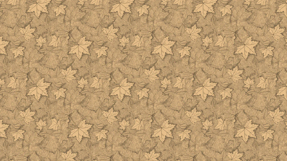 Autumn Maple Leaf Mural Wallpaper — Line Art Botanical Mural Wallpaper - room preview 02