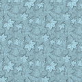 Maple Leaf Sketch Mural Wallpaper — Blue Monochromatic Botanical Mural Wallpaper - room preview 02